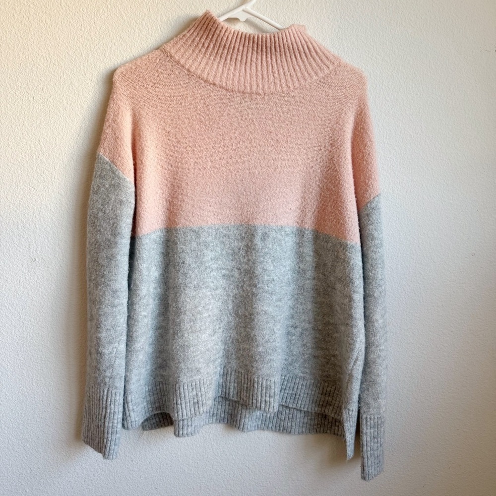 Susina pink grey colorblock knit oversized sweater size medium